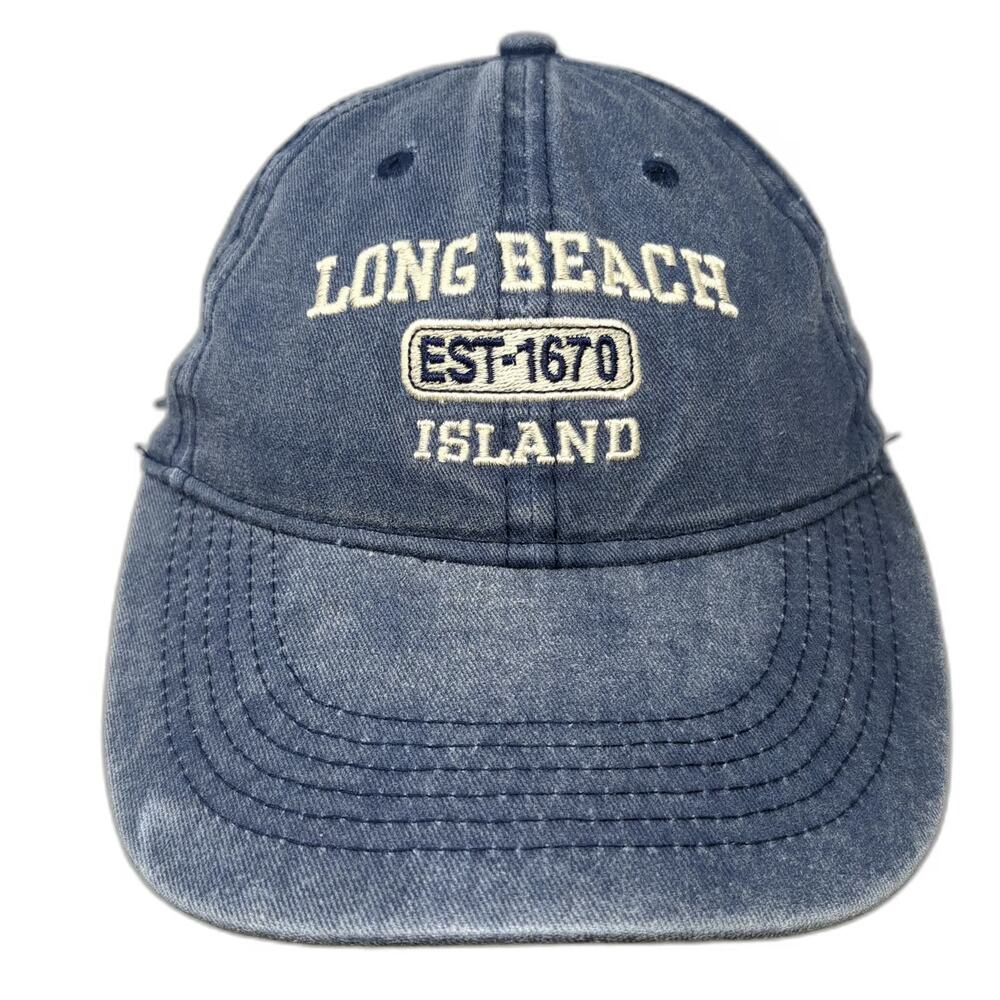 Kaufman Baseball Cap Blue One Size Long Beach Island Est 1670 Slideback Hat